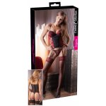 Cottelli Lingerie Korzet s podvazky černo červený – Zboží Dáma
