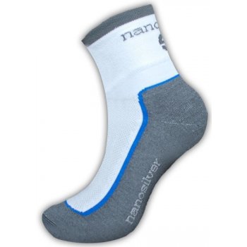 Nanosilver Cyklo ponožky se stříbrem Coolmax světlé s modrou