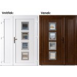 Soft Dvoukřídlé vchodové dveře pravé 010 Inox+panel plný zlatý dub - bílá 150 x 200 cm – Hledejceny.cz