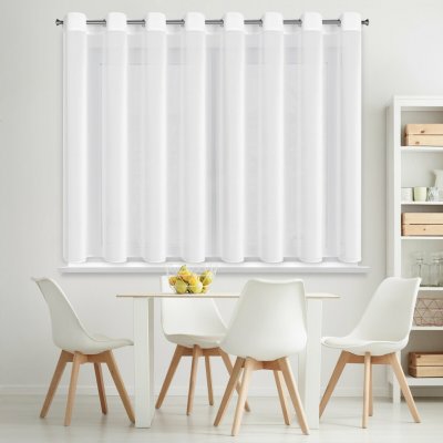 EUROFIRANY ZÁCLONA NA KROUŽCÍCH DALIA 350X150 CM BÍLÁ – Hledejceny.cz