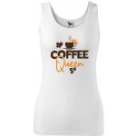 Dobrý Triko dámské tílko s potiskem Coffee queen Bílá – Zboží Mobilmania