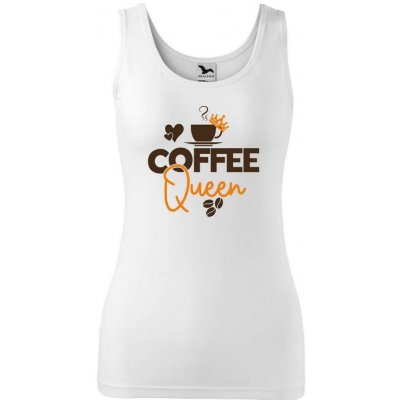 Dobrý Triko dámské tílko s potiskem Coffee queen Bílá – Zboží Mobilmania