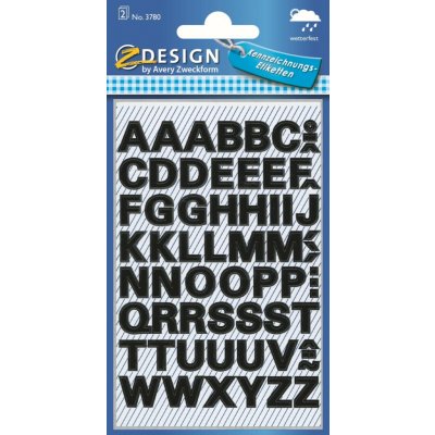 Avery Zweckform 3780 Samolepicí písmenka, fólie, 9,5 mm, 104 ks, černé – Hledejceny.cz