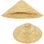 Vietnamský slaměný klobouk přirozený vzhled – Zboží Mobilmania
