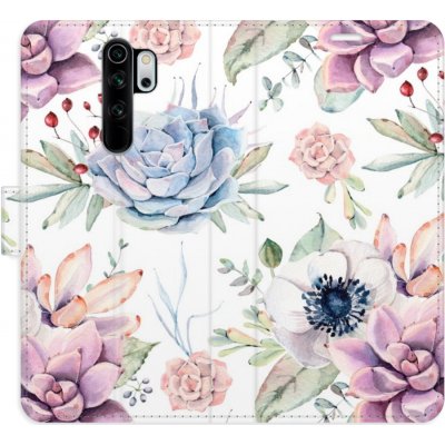 Pouzdro iSaprio Flip s kapsičkami na karty - Succulents Pattern Xiaomi Redmi Note 8 Pro – Zbozi.Blesk.cz