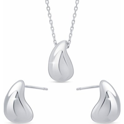 Biju Stříbrný set řetízek náušnice kapka 10 0052 10_0052 – Zboží Dáma