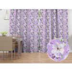 Biante Dekorační závěs PML-044 Květy magnolie na fialovém 145x170 cm – Zboží Mobilmania