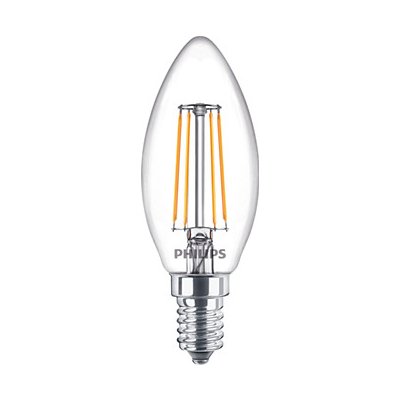 Philips žárovka LED 4,3W/E14 /eq. 40W/ 2700K svíčka filament B35 Classic