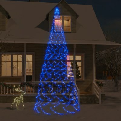 vidaXL Vánoční stromek na stožár 1 400 modrých LED diod 500 cm – Zbozi.Blesk.cz
