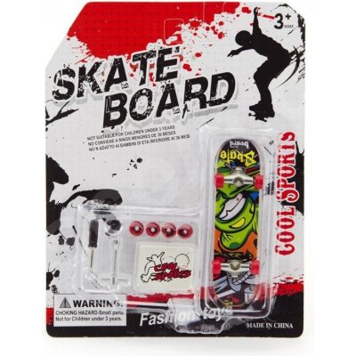 Teddies Skateboard prstový šroubovací plast 10cm s doplňky mix druhů na kartě