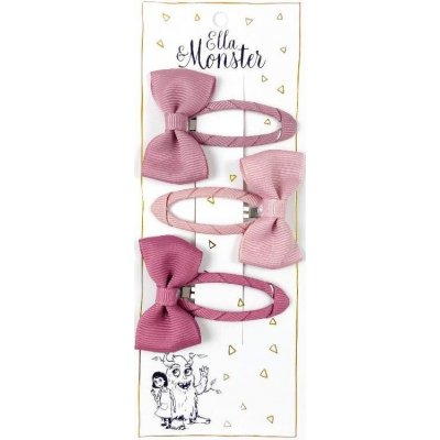 Sponka do vlasů Mašle Ella & Monster Dusty Rose uni – Zboží Dáma