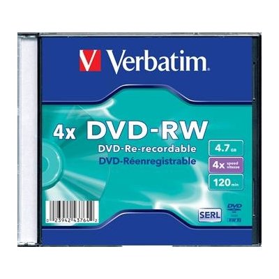 Verbatim DVD-RW 4,7GB 4x, jewel, slim, 1ks (43764)