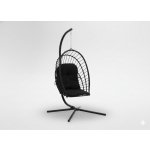 Chomik Závěsné skládací křeslo ERIS černé polštář černý rám černý – Sleviste.cz