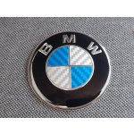 Znak BMW CARBON - modrá na kapotu (82mm) přední