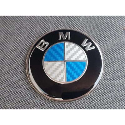 Znak BMW CARBON - modrá na kapotu (82mm) přední