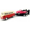 Auta, bagry, technika Welly Trailer set VW T1 Bus a VW Beetle