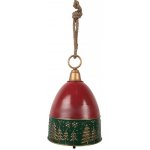 Veliká červená kovová závěsná dekorace zvonek - Ø 26*38 cm - Clayre & Eef – Hledejceny.cz