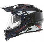 NOX helma offroad / trail DUOsport (DUAL) N312 TRACK se štítem a sluneční clonou barva černá/červená/modrá velikost S | Zboží Auto