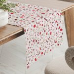 Biante bavlna běhoun Sandra SA-719 Červeno-béžové drobné květiny na bílém 35x140 cm – Sleviste.cz