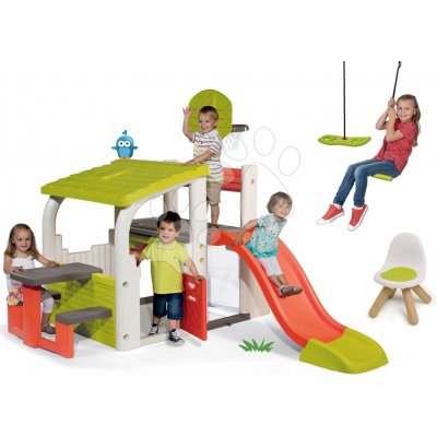 Smoby set hrací centrum Fun Center se skluzavkou a židle 3 ks KidChair zelená modrá a červená 310059-29