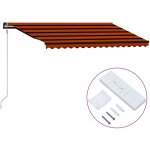 Greatstore Automatická zatahovací markýza 400 x 300 cm oranžovo-hnědá – HobbyKompas.cz