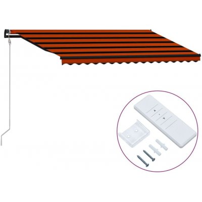 Greatstore Automatická zatahovací markýza 400 x 300 cm oranžovo-hnědá – HobbyKompas.cz