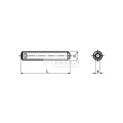 šroub M16x60 ZINEK 45H stavěcí + plochý DIN 913 ISO 4026