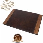 Podložky na stůl psací v luxusním provedení ořech + kůže ruční výroba – Sleviste.cz