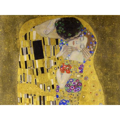 Plakát, Obraz - Polibek, Gustav Klimt, 40 × 30 cm – Zboží Dáma