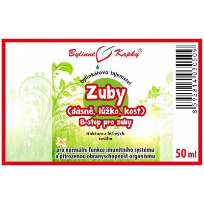 Bylinné kapky Zuby dásně, lůžko, kost - B-stop pro zuby tinktura Bylinkářovo tajemství 50 ml – Hledejceny.cz