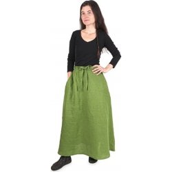 imago Lněná dlouhá sukně zelená