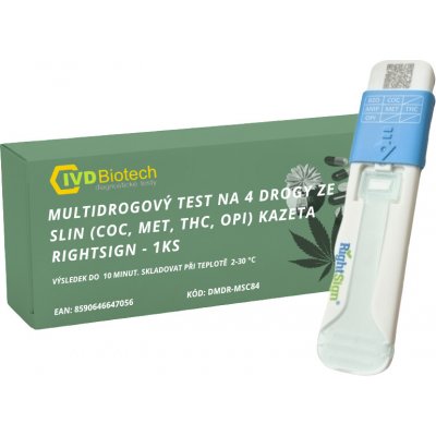 RightSign Drogový multitest ze slin na 4 drogy COC,MET,THC,OPI 1 ks – Hledejceny.cz