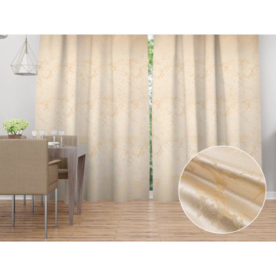 Biante Dekorační závěs Parma PM-115 Zlatý mramor na béžovém 145x140 cm – Hledejceny.cz