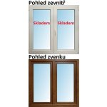Soft Dvoukřídlé plastové okno 120x120 cm Zlatý dub / Bílá, Otevíravé i otevíravé a sklopné – HobbyKompas.cz