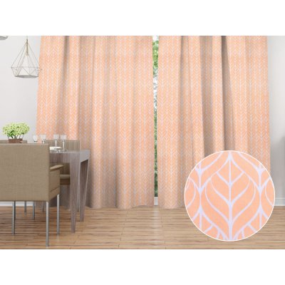 Biante Bavlněný závěs Sandra SA-213 Listy na meruňkově oranžovém 130x140 cm – Hledejceny.cz