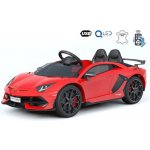 Beneo elektrické autíčko Lamborghini Aventador 12V 24 GHz dálkové ovládání USB / SD Vstup odpružení vertikální otvíravé dveře měkké EVA kola 2 X motor orginal licence červená – Zboží Mobilmania