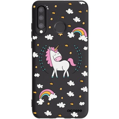 Picasee silikonový černý obal pro Huawei P30 Lite - Unicorn hvězdné nebe – Sleviste.cz