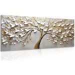 Obraz zlatý strom s květinami - 100x50 – Hledejceny.cz