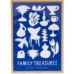 Bella Rose Plakát Family Treasures Beige / Blue 30 x 40 cm, modrá barva, papír – Zboží Mobilmania