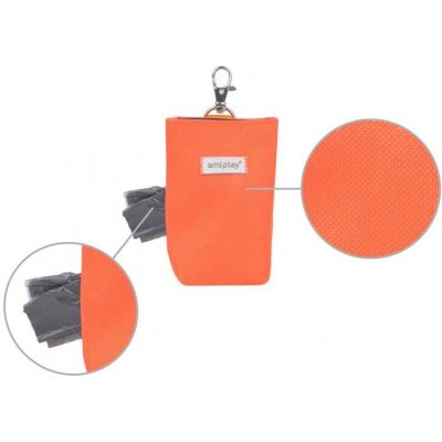 Amiplay Samba pouzdro na sáčky na trus oranžové 6 x 2 x 11 cm