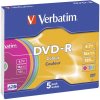 8 cm DVD médium Verbatim DVD-R 4,7GB 16x, Advanced AZO+, slimbox, 5ks (43557)