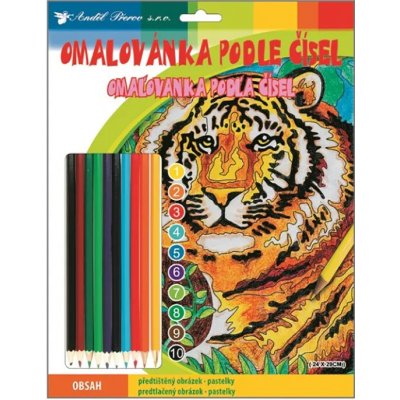 Anděl Omalovánka podle čísel s pastelkami Lev 33 x 25,5 cm – Hledejceny.cz