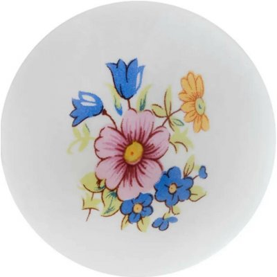 Walteco Set nábytkových knopek Kytice průměr 35 mm porcelán bílý 4 ks – Sleviste.cz
