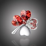 Sisi Jewelry brož Swarovski Elements Čtyřlístek B1060/2 Červená – Zboží Dáma