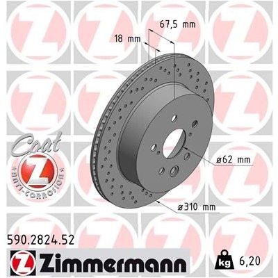 Brzdový kotouč ZIMMERMANN 590.2824.52 – Sleviste.cz
