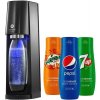 Sodobar SodaStream E-Terra Black + Sirup Pepsi 440 ml + Sirup Mirinda 440 ml + Sirup 7UP 440 ml