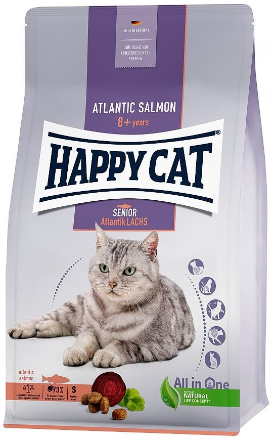 Happy Cat NEW Senior Atlantik Lachs Losos 4 kg