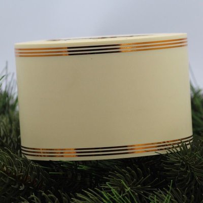 Smuteční stuha 3 pruhy - 8cm/50y - béžová tmavší - ST1377 – Sleviste.cz