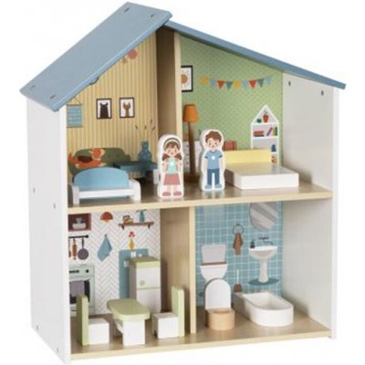 TookyToy Dřevěný domeček pro panenky s vybavením – Zboží Dáma