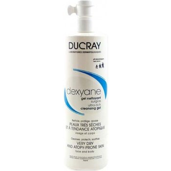 Ducray Dexyane mycí gel na obličej a tělo pro suchou až atopickou pokožku Paraben Free, Soap Free, Fragrance Free, Physiological pH - Hypoallergenic (Extra Rich) 400 ml